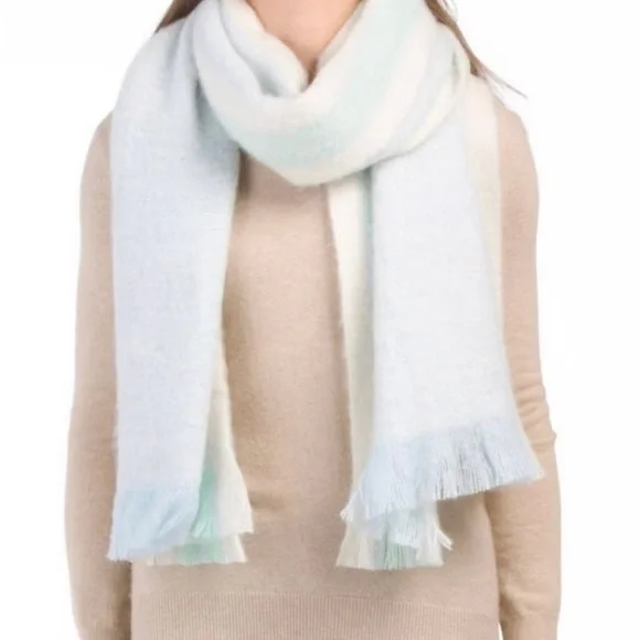 NWT Free People Brushed Racer Stripe Blanket Scarf - Picture 4 of 6